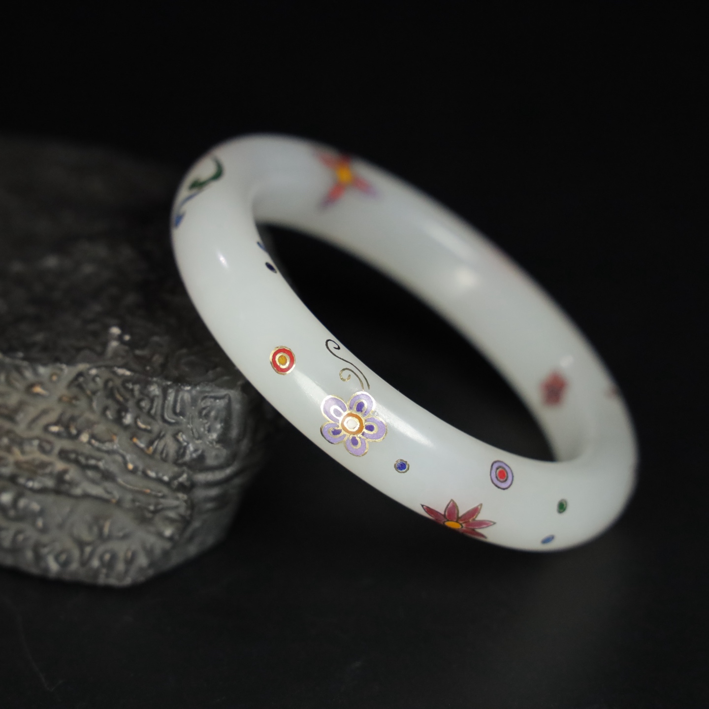 Chinese Natural Jade Carved Bracelet