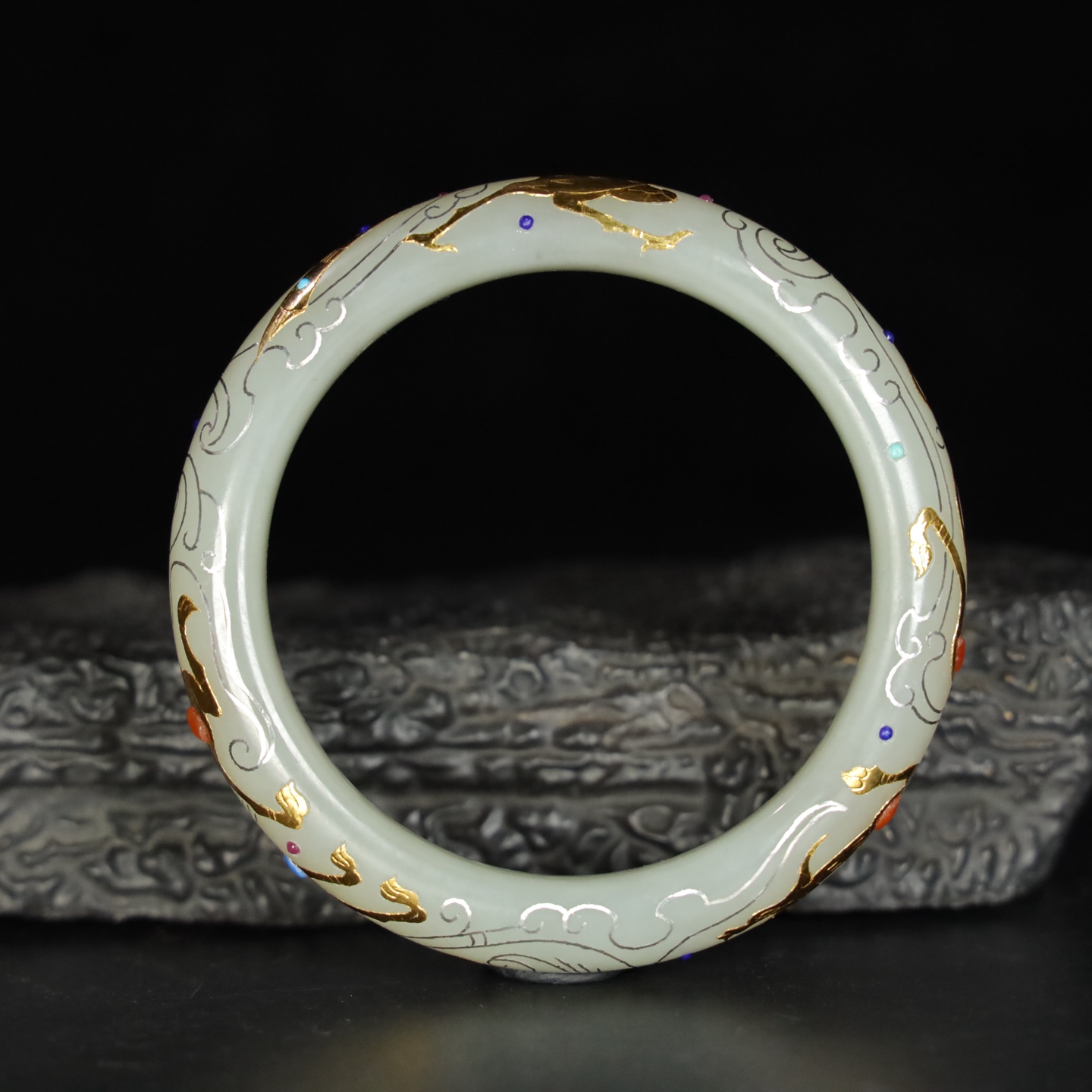 Chinese Natural Jade Carved Bracelet