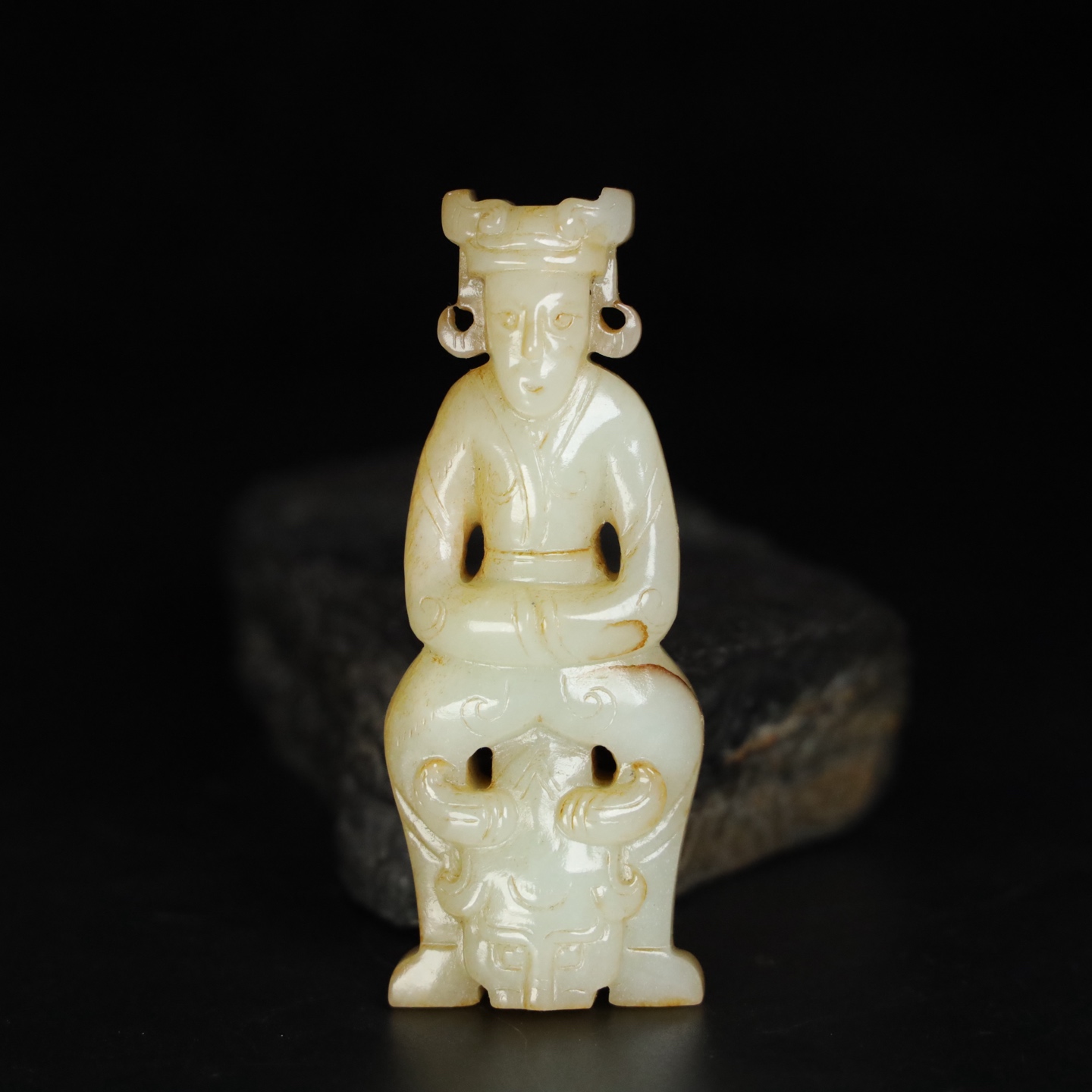 Chinese Natural Jade Carved Ornament