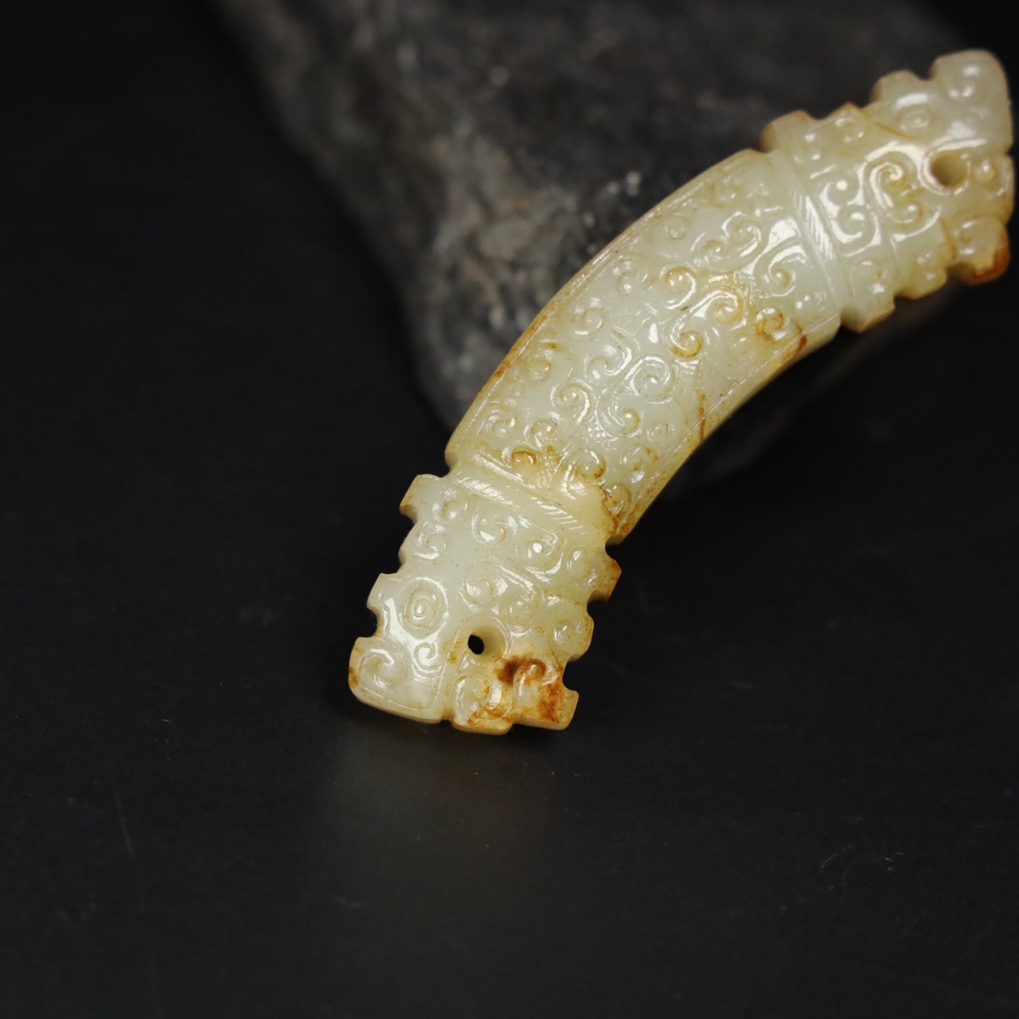 Chinese Natural Jade Carved Huang