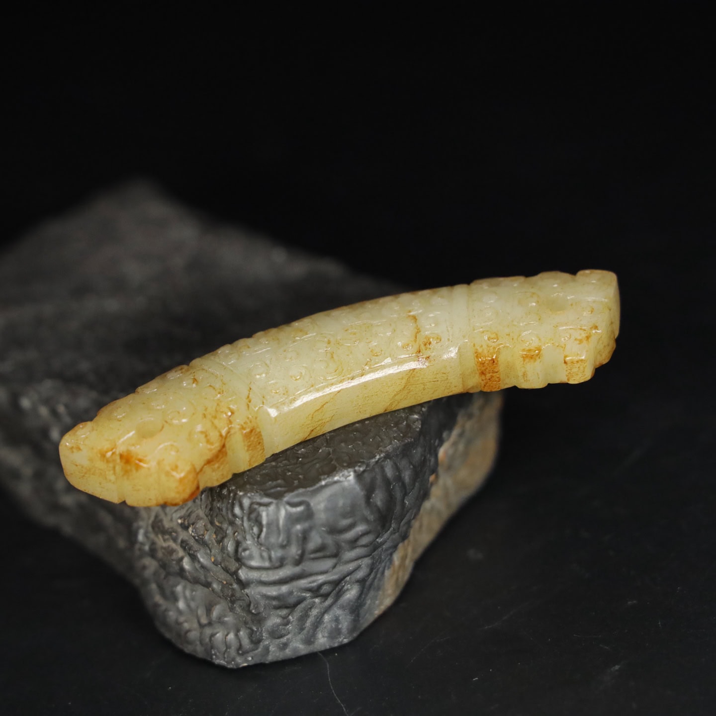Chinese Natural Jade Carved Huang