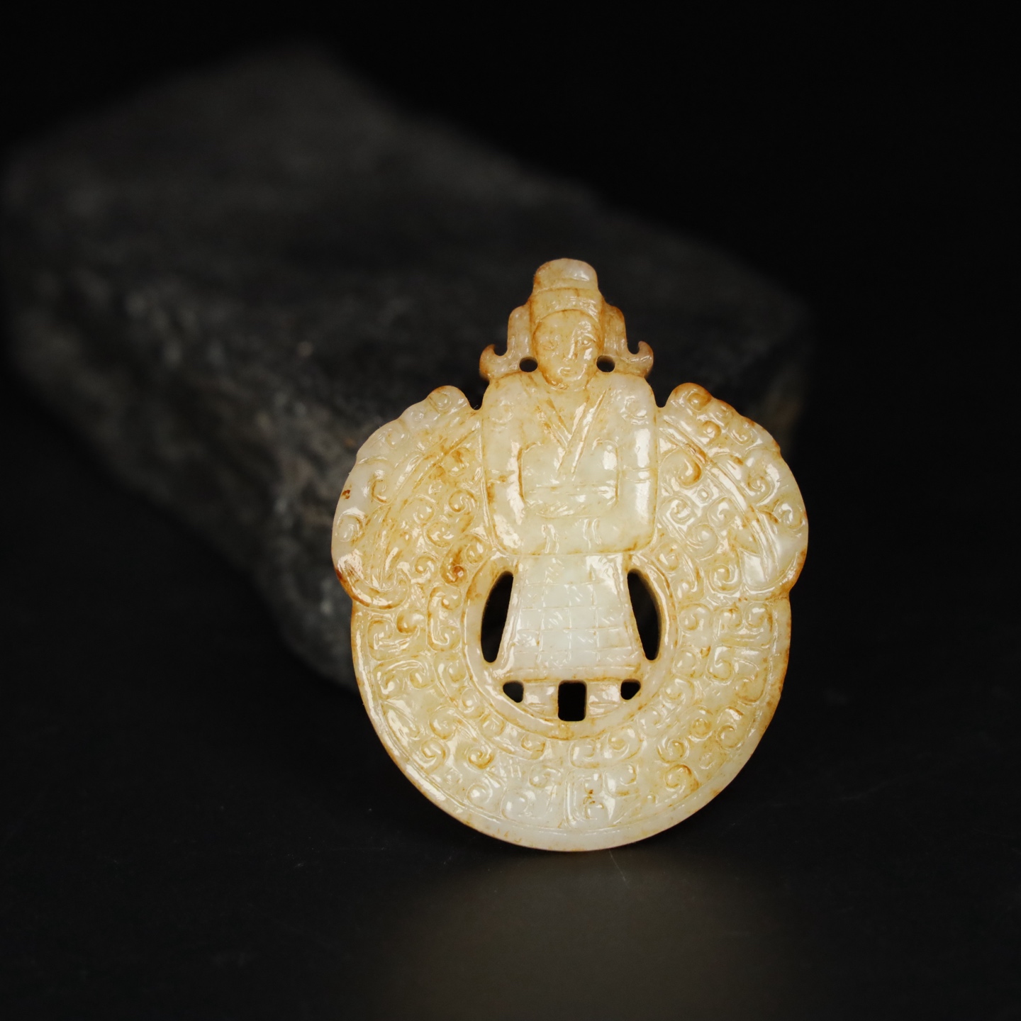 Chinese Natural Jade Carved Pendant