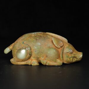 Chinese Natural Jade Carved Pig