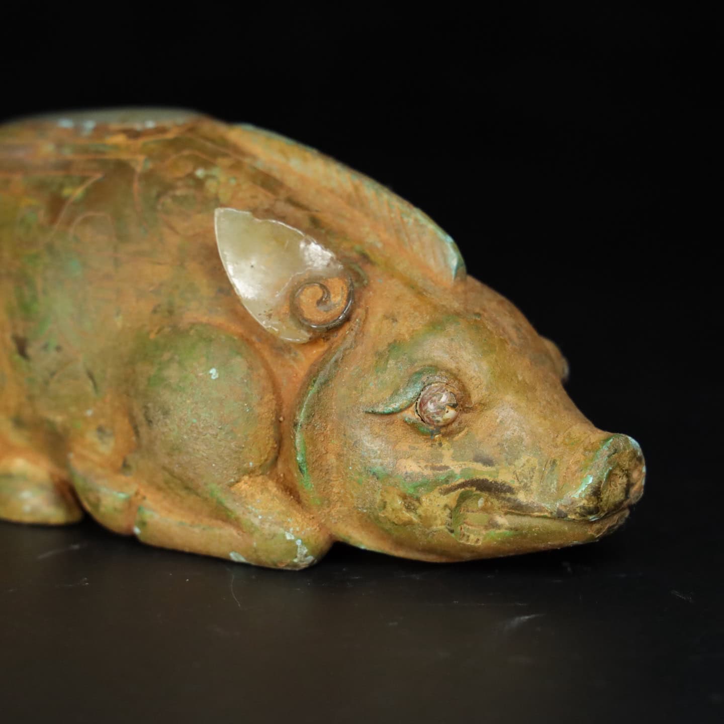 Chinese Natural Jade Carved Pig