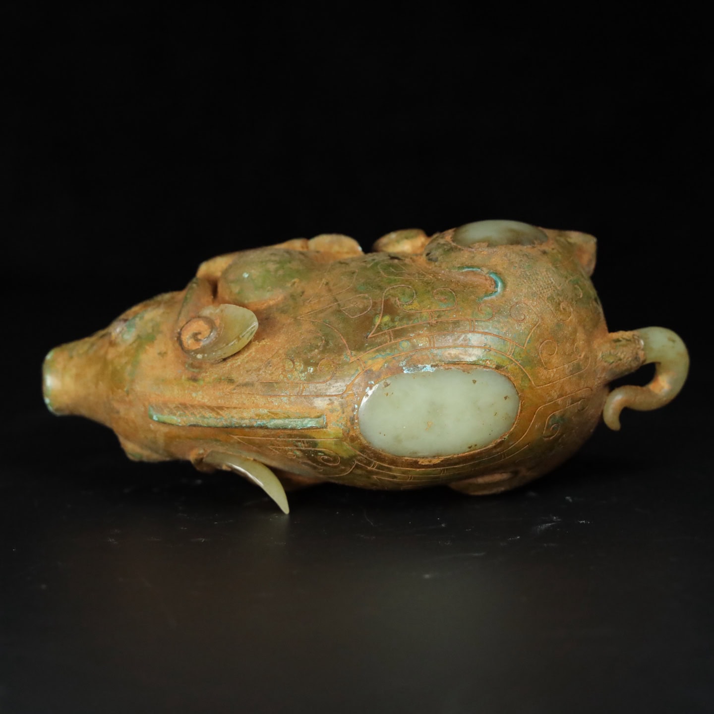 Chinese Natural Jade Carved Pig