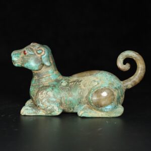 Chinese Natural Jade Carved Dog