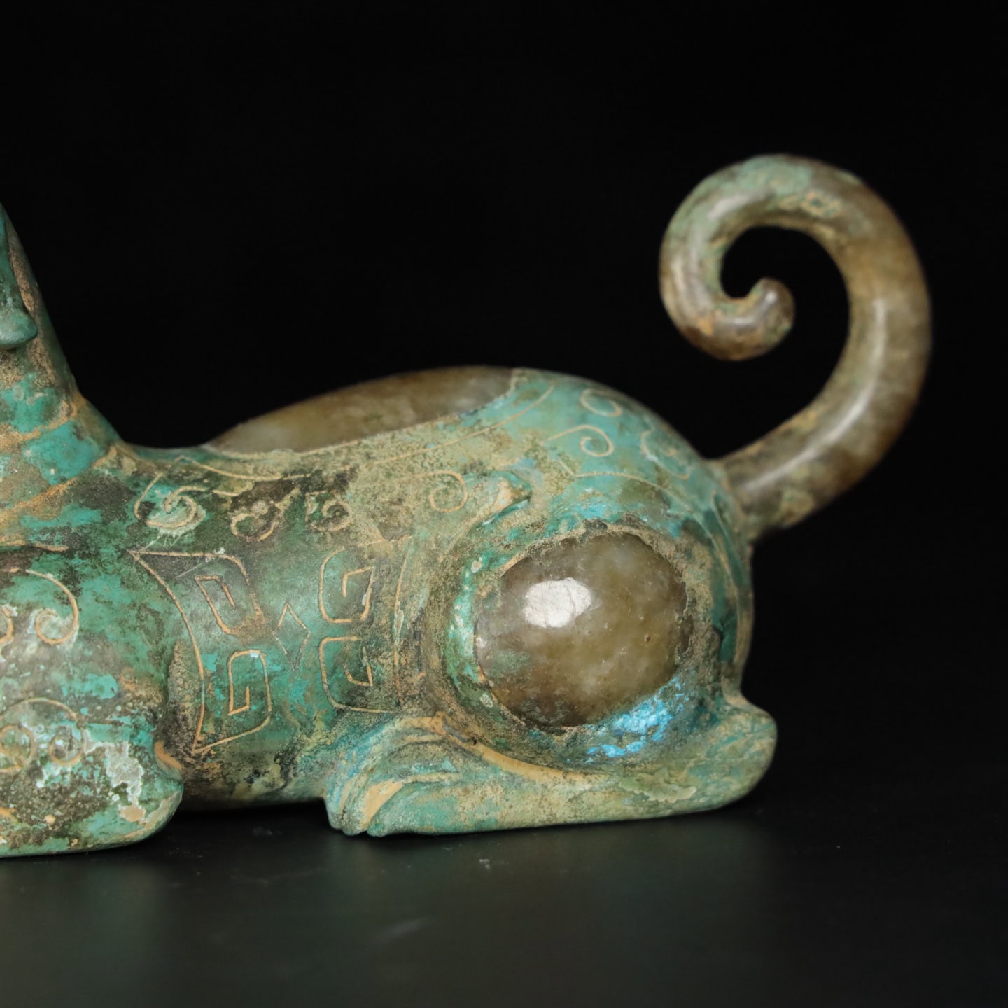 Chinese Natural Jade Carved Dog