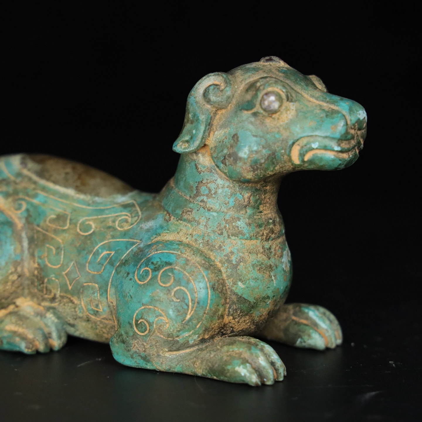 Chinese Natural Jade Carved Dog