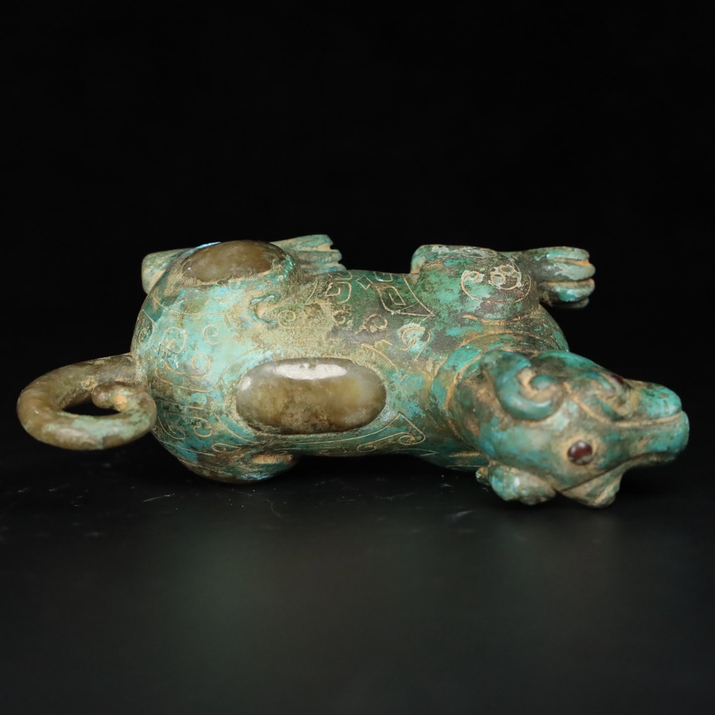 Chinese Natural Jade Carved Dog