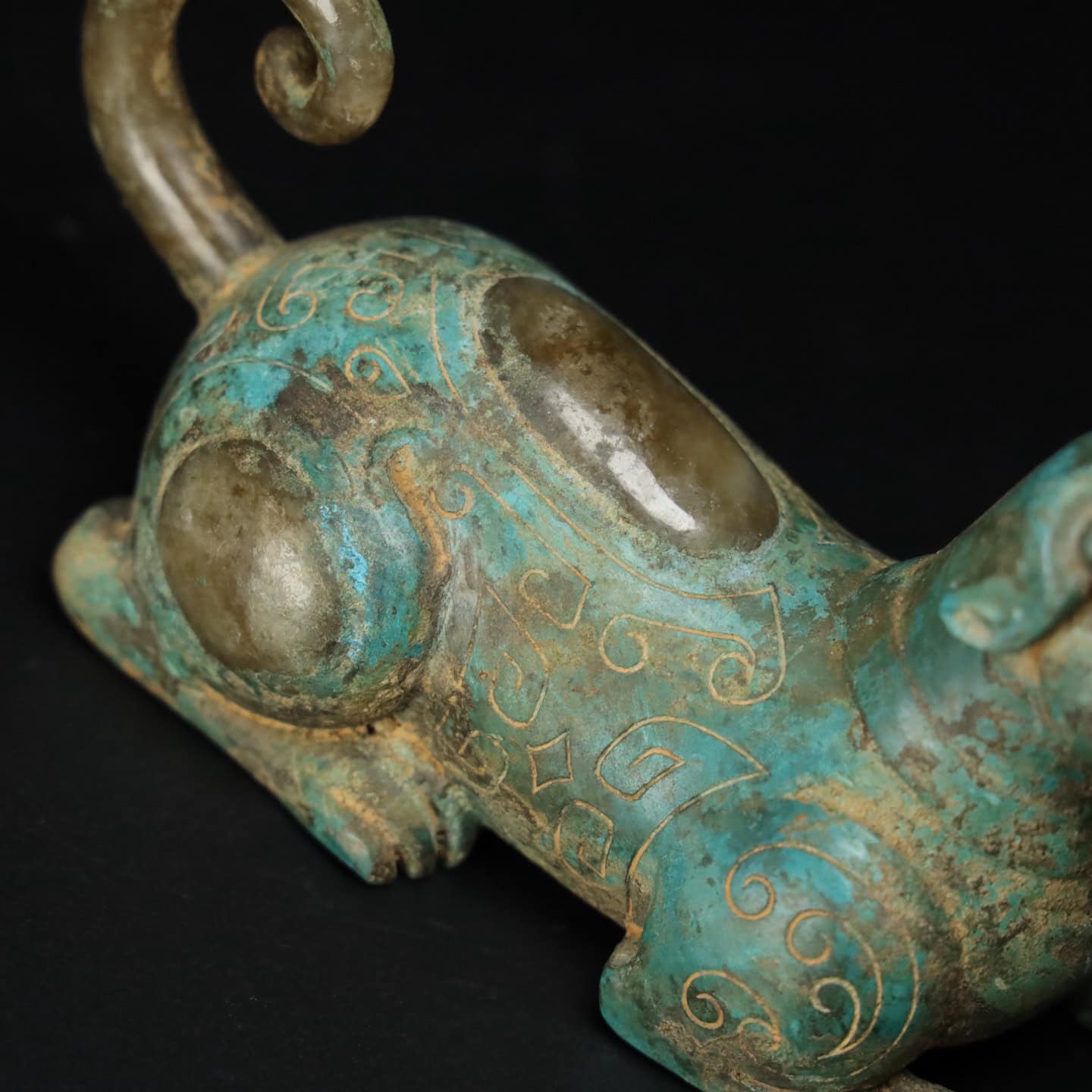 Chinese Natural Jade Carved Dog