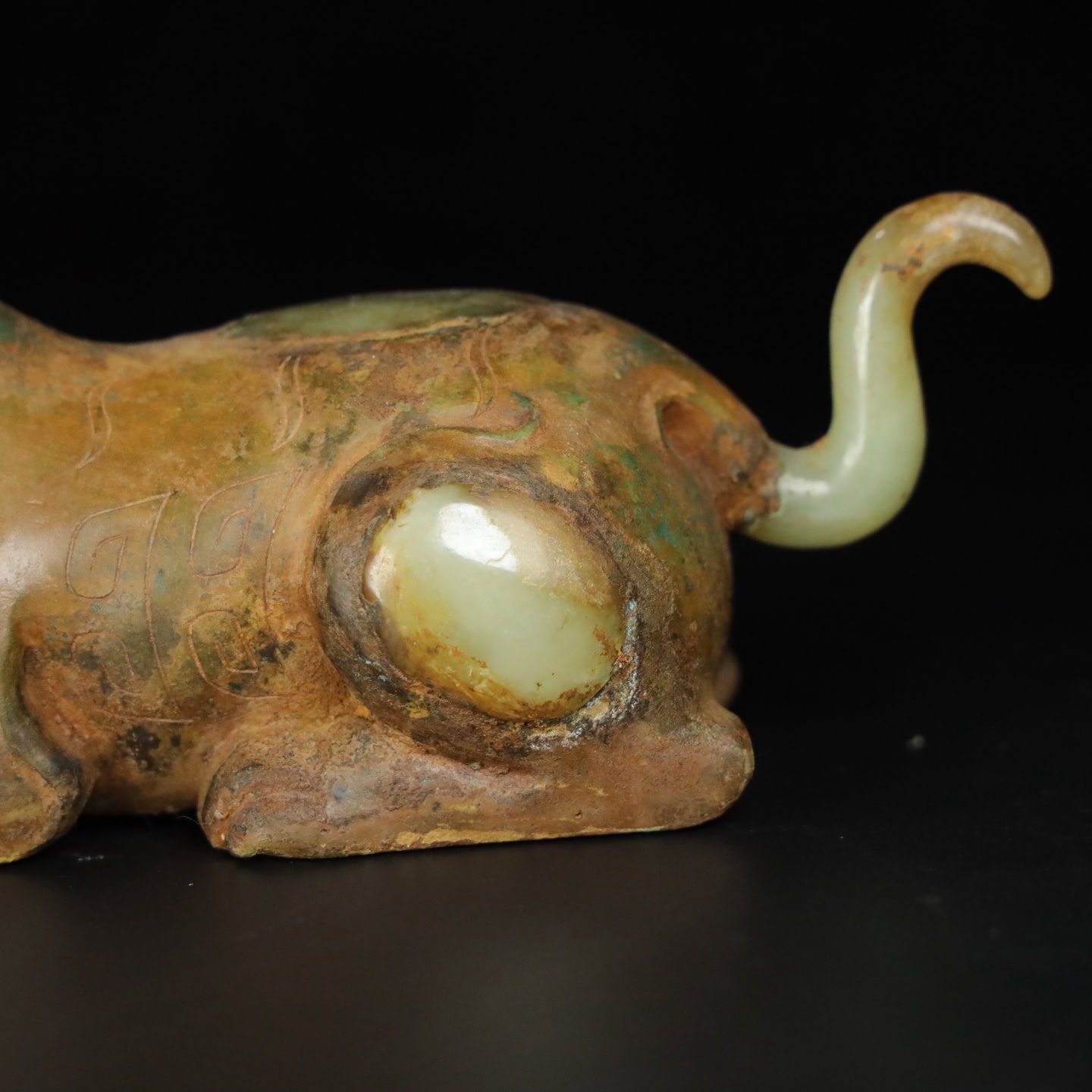 Chinese Natural Jade Carved Animal