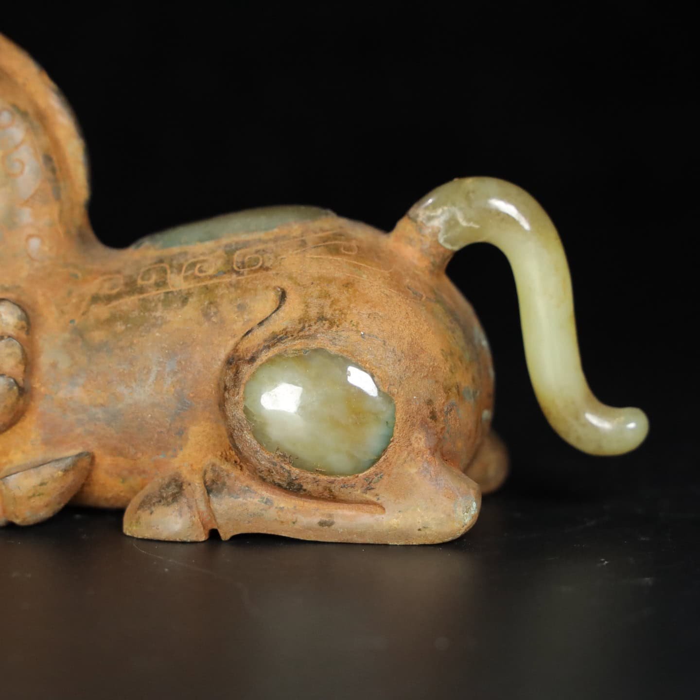 Chinese Natural Jade Carved Horse Ornament