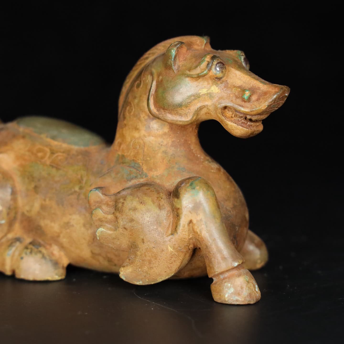 Chinese Natural Jade Carved Horse Ornament