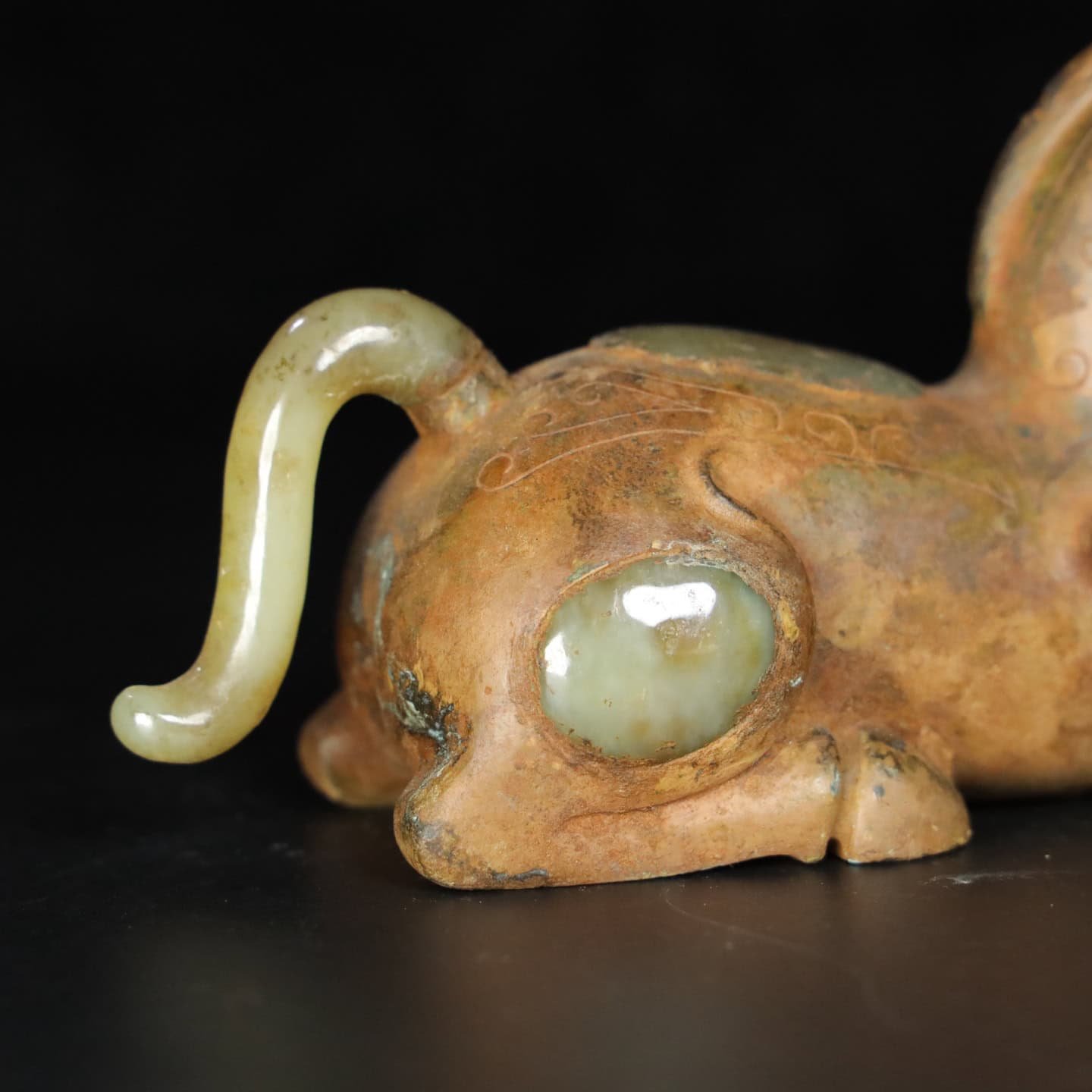 Chinese Natural Jade Carved Horse Ornament