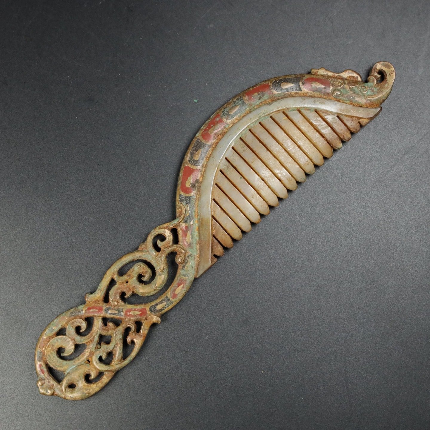 Chinese Natural Jade Carved combs