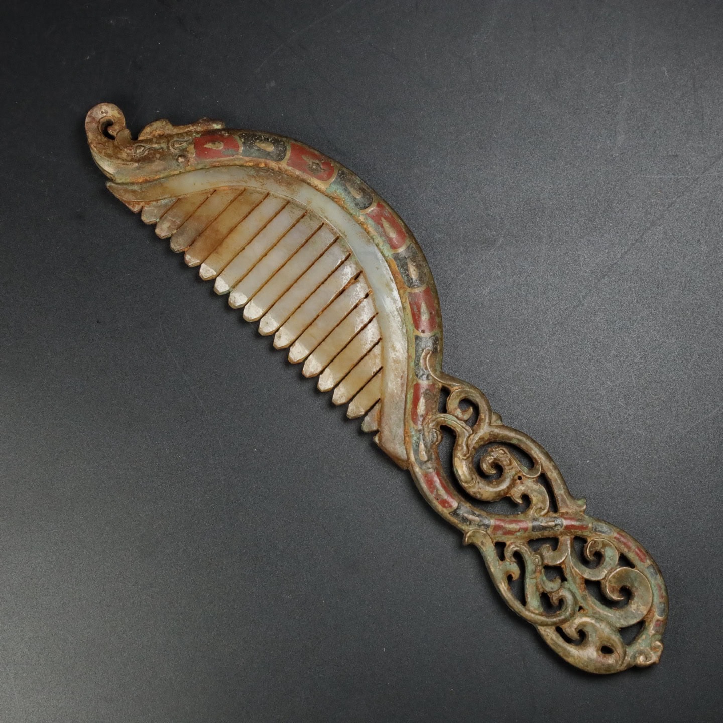 Chinese Natural Jade Carved combs