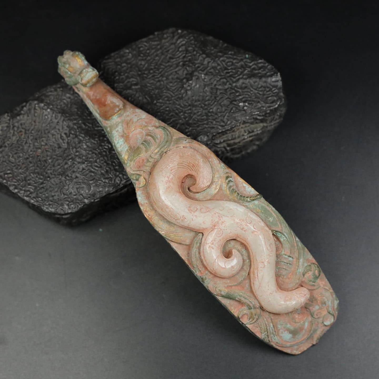 Chinese Natural Jade Carved Hook