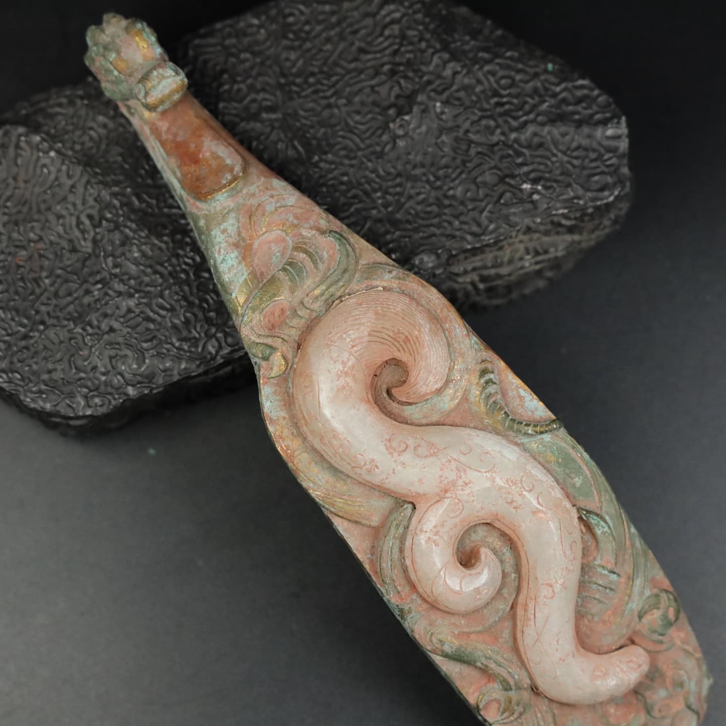 Chinese Natural Jade Carved Hook