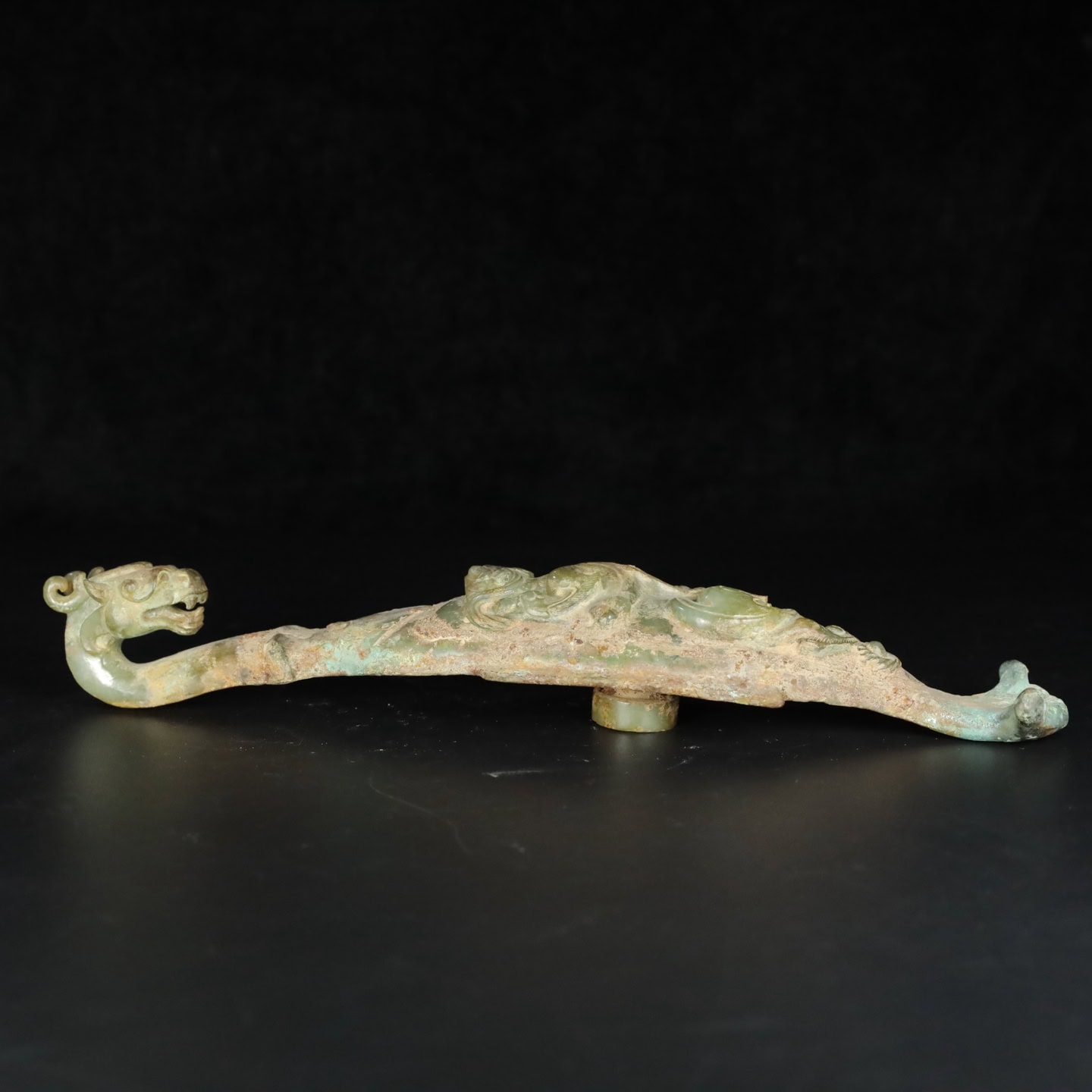Chinese Natural Jade Carved Hook