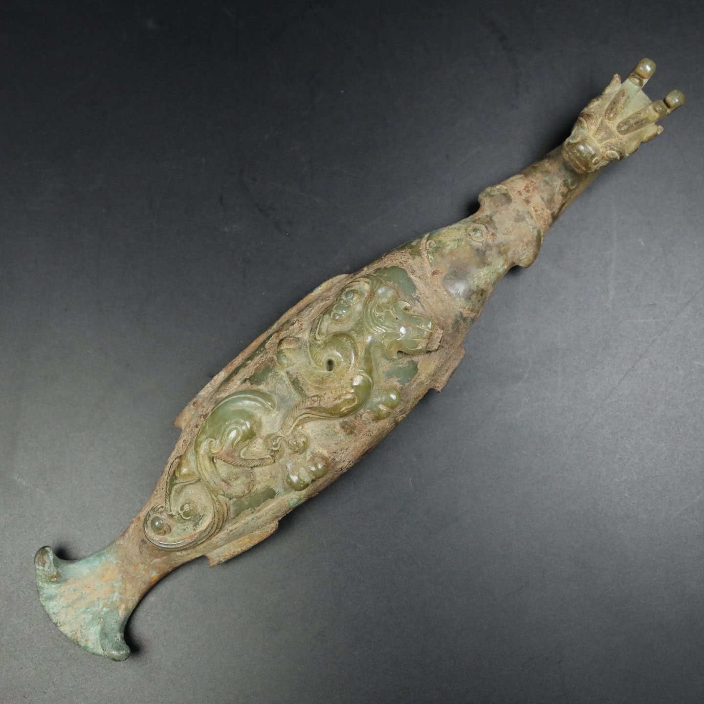 Chinese Natural Jade Carved Hook