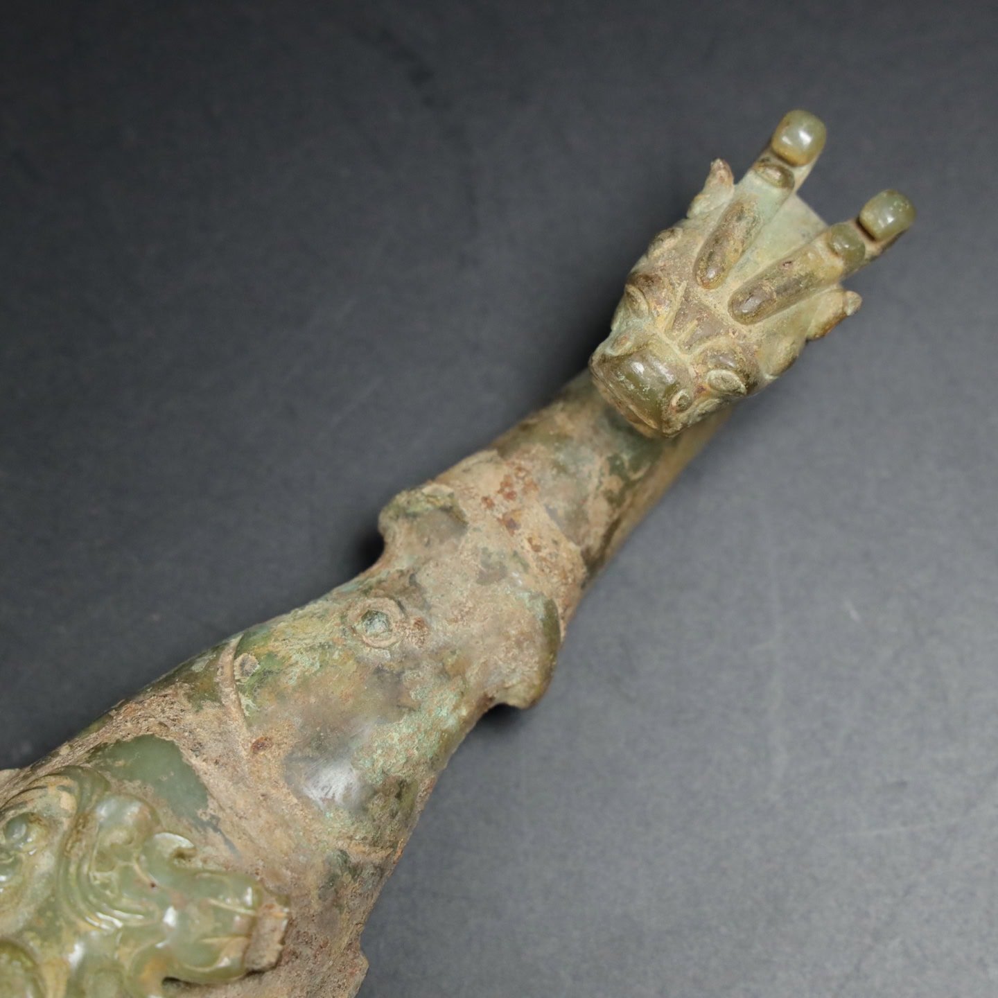 Chinese Natural Jade Carved Hook
