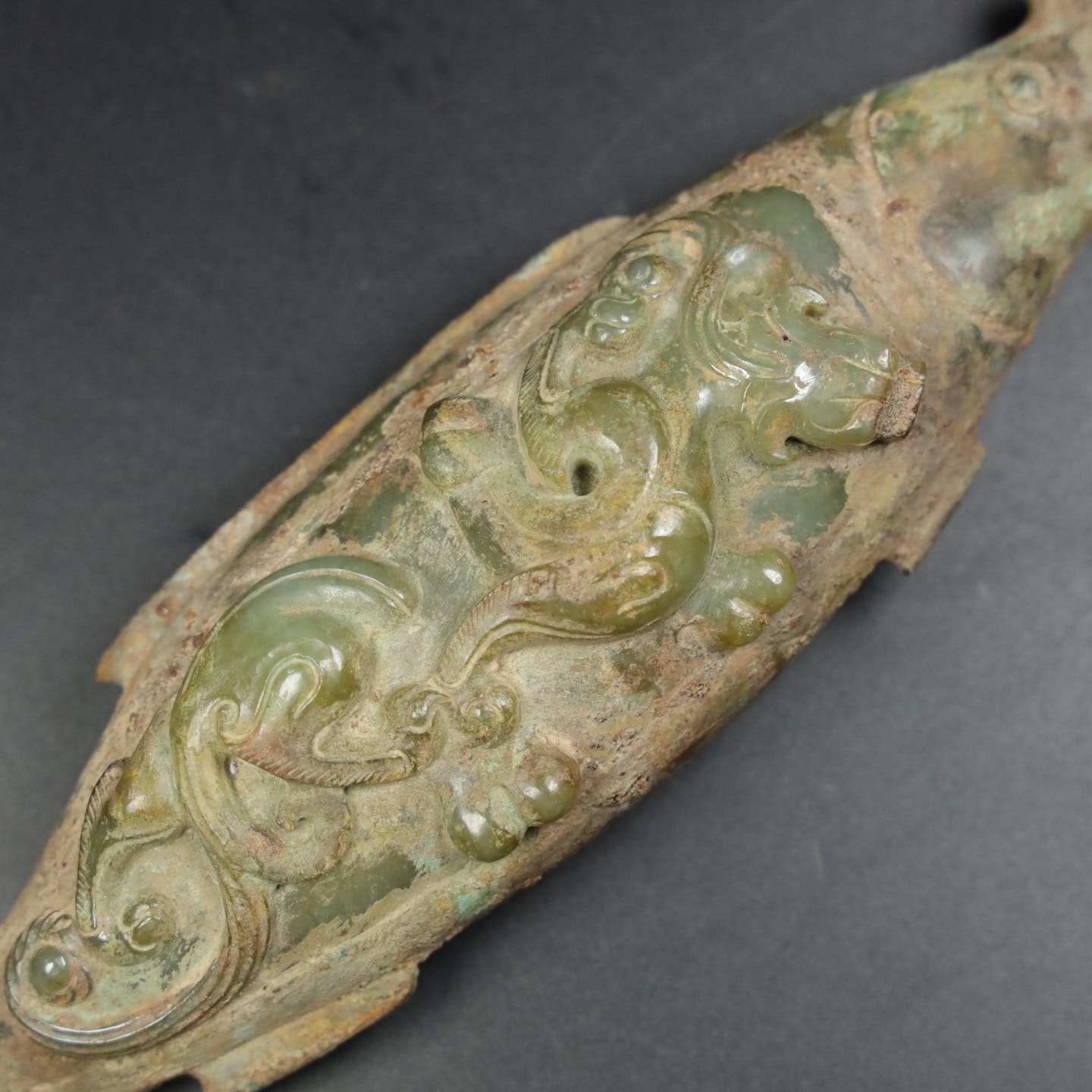 Chinese Natural Jade Carved Hook
