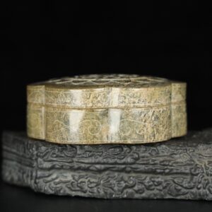 Chinese Natural Jade Carved Box