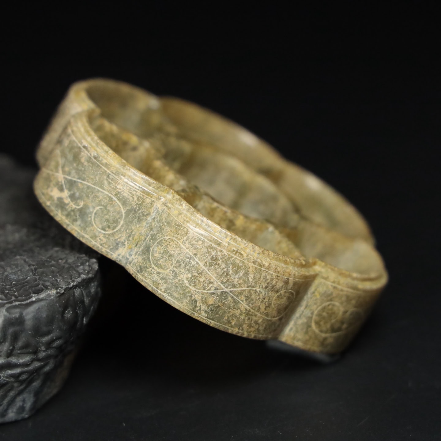 Chinese Natural Jade Carved Box