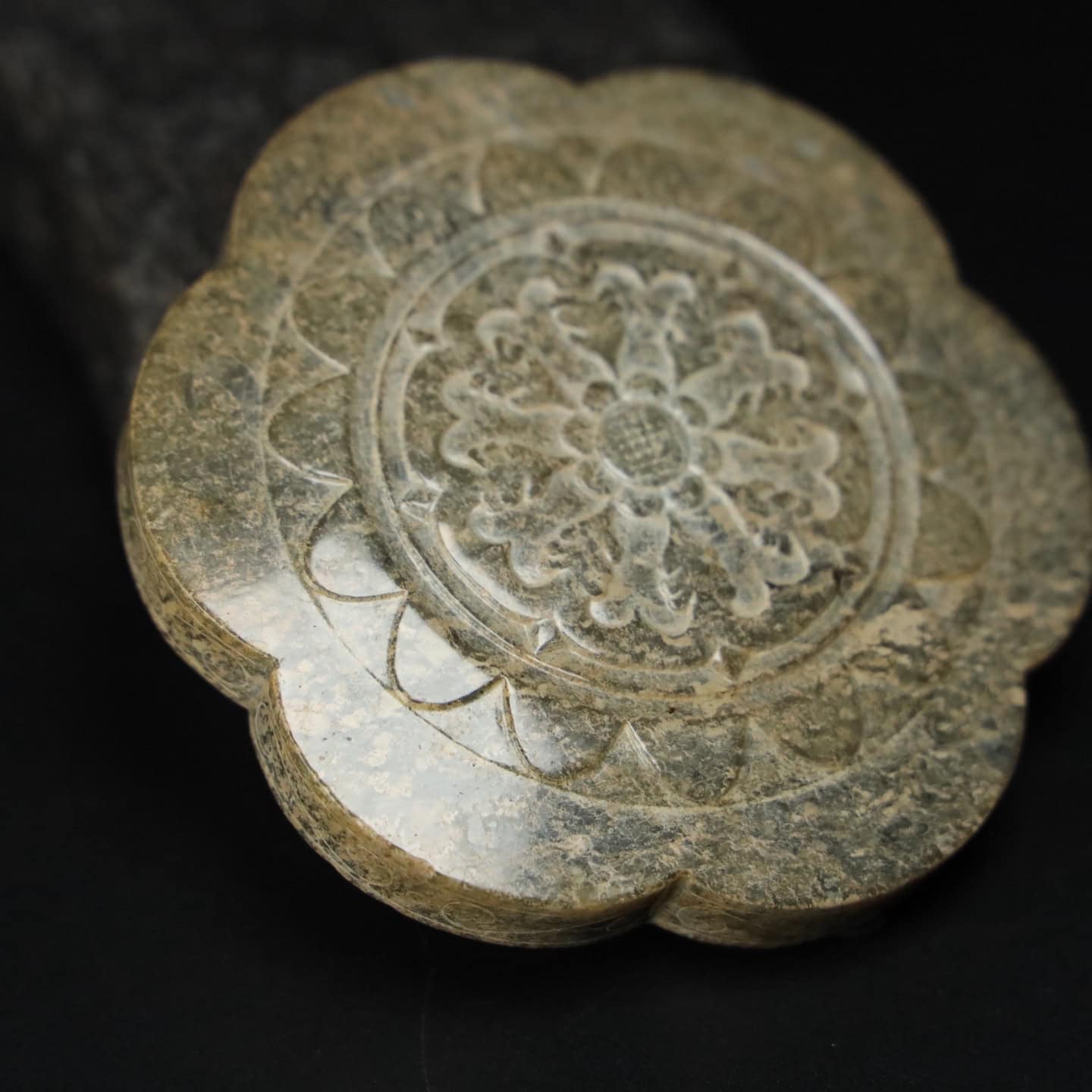 Chinese Natural Jade Carved Box