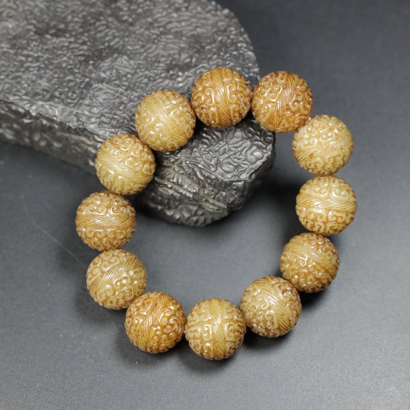 Chinese Natural Jade Carved Bracelets