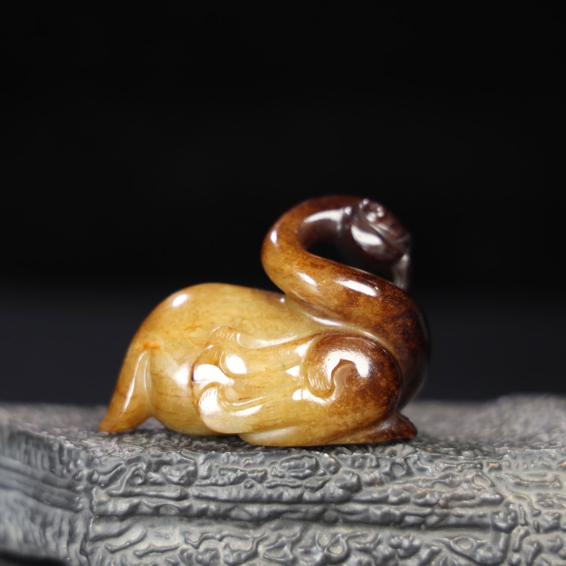 Chinese Natural Jade Carved Phoenix Bird