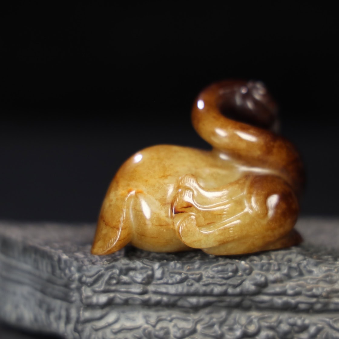 Chinese Natural Jade Carved Phoenix Bird