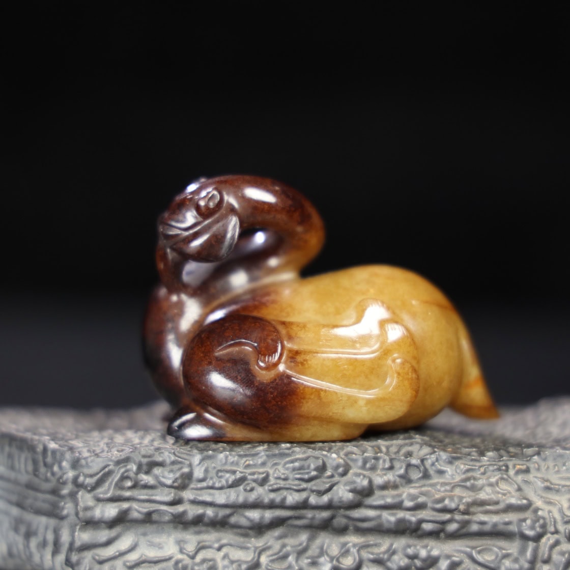 Chinese Natural Jade Carved Phoenix Bird