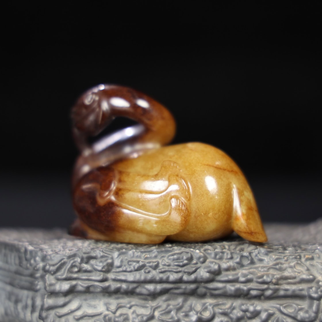 Chinese Natural Jade Carved Phoenix Bird