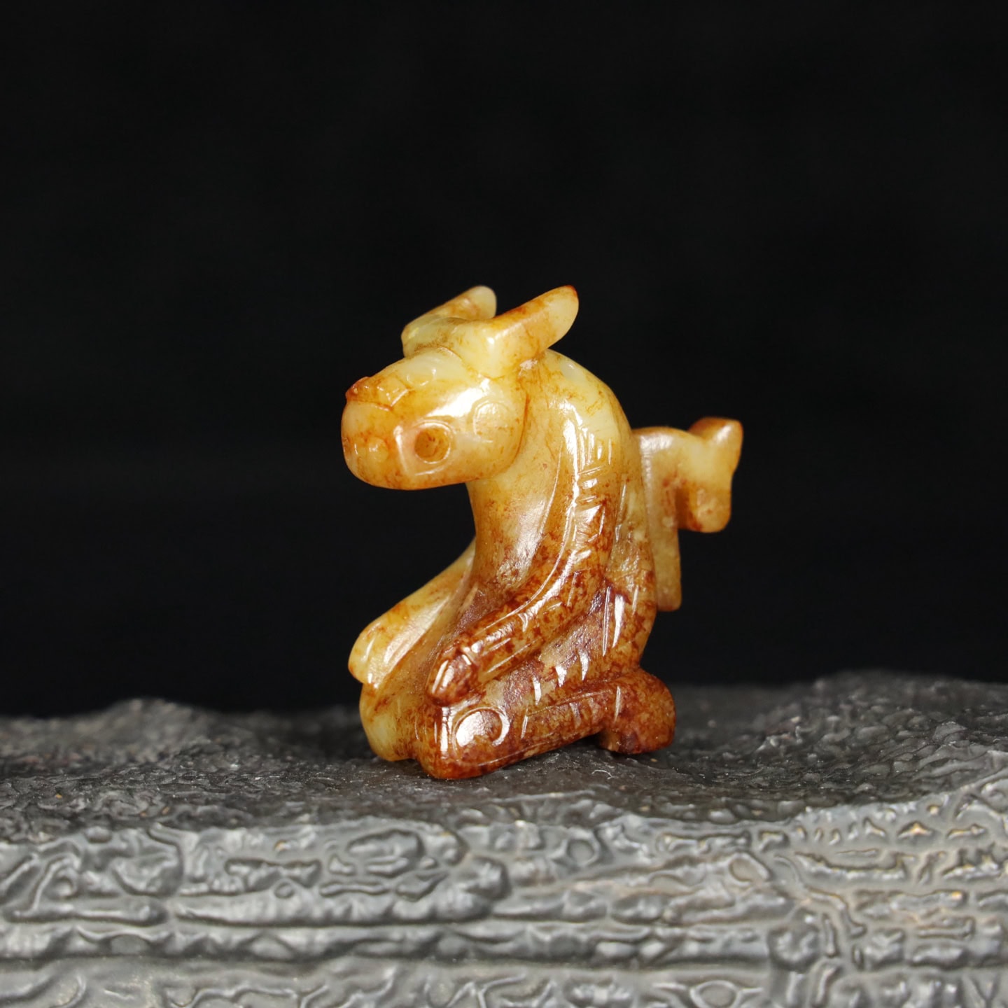 Chinese Natural Jade Carved Beast