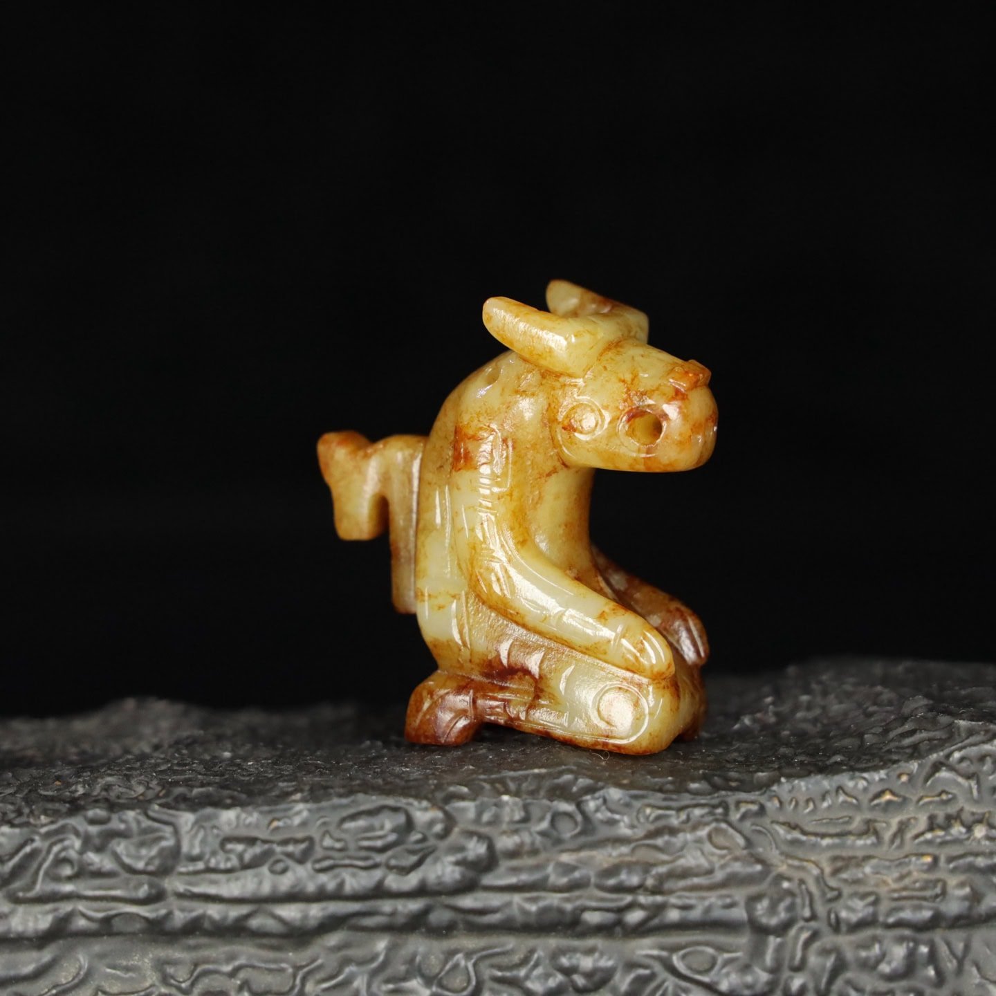 Chinese Natural Jade Carved Beast