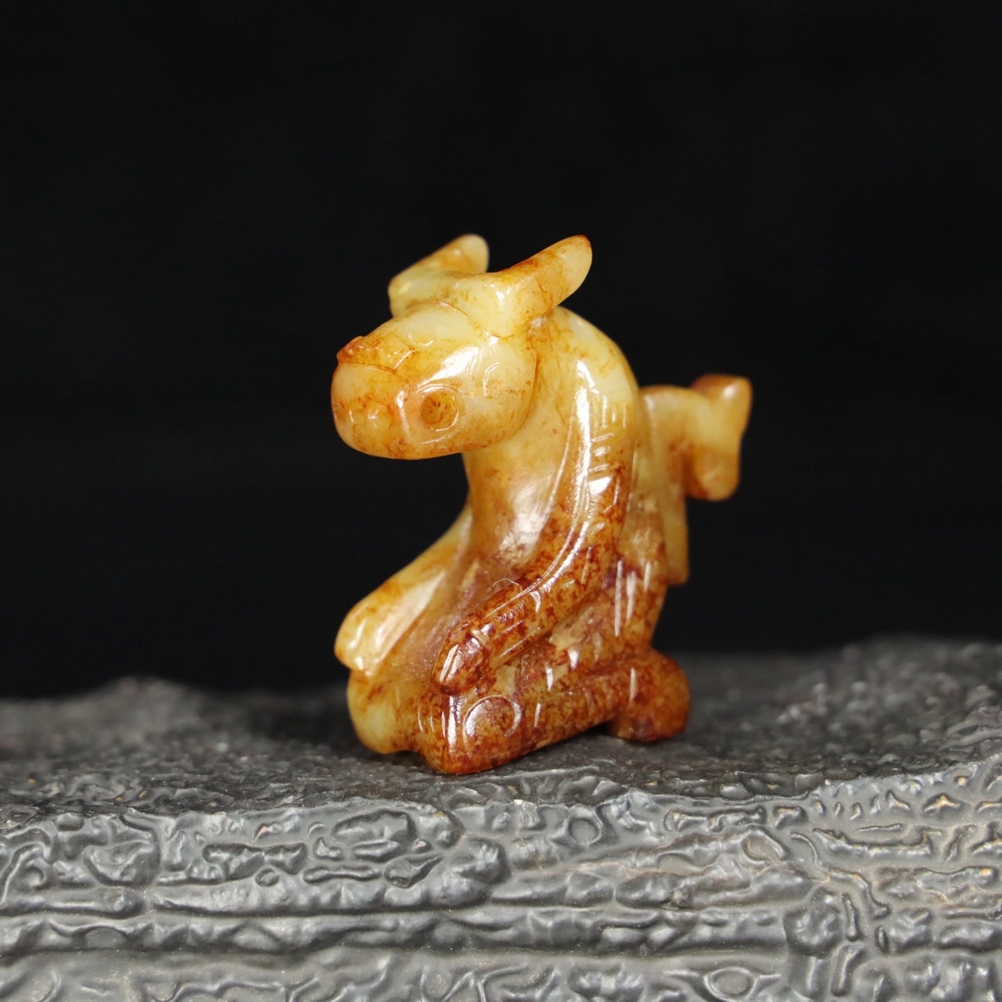 Chinese Natural Jade Carved Beast