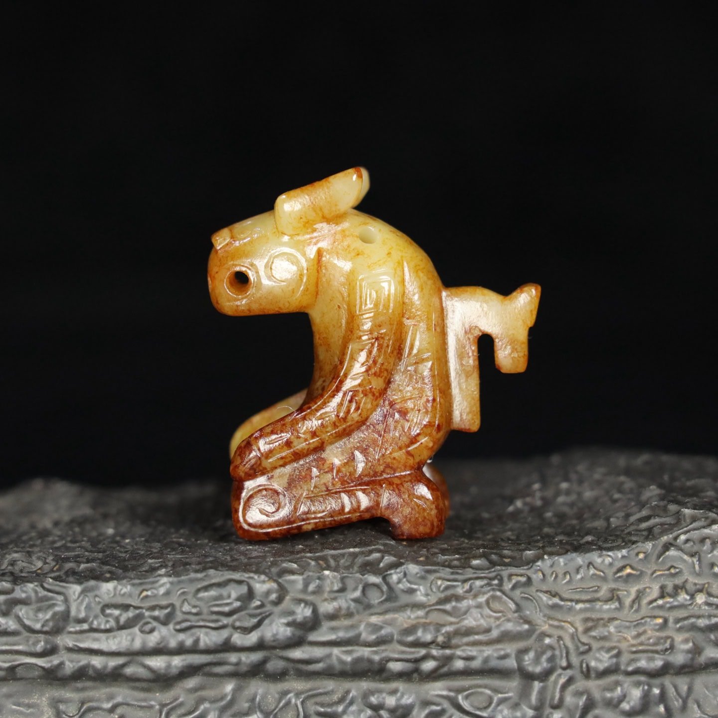 Chinese Natural Jade Carved Beast