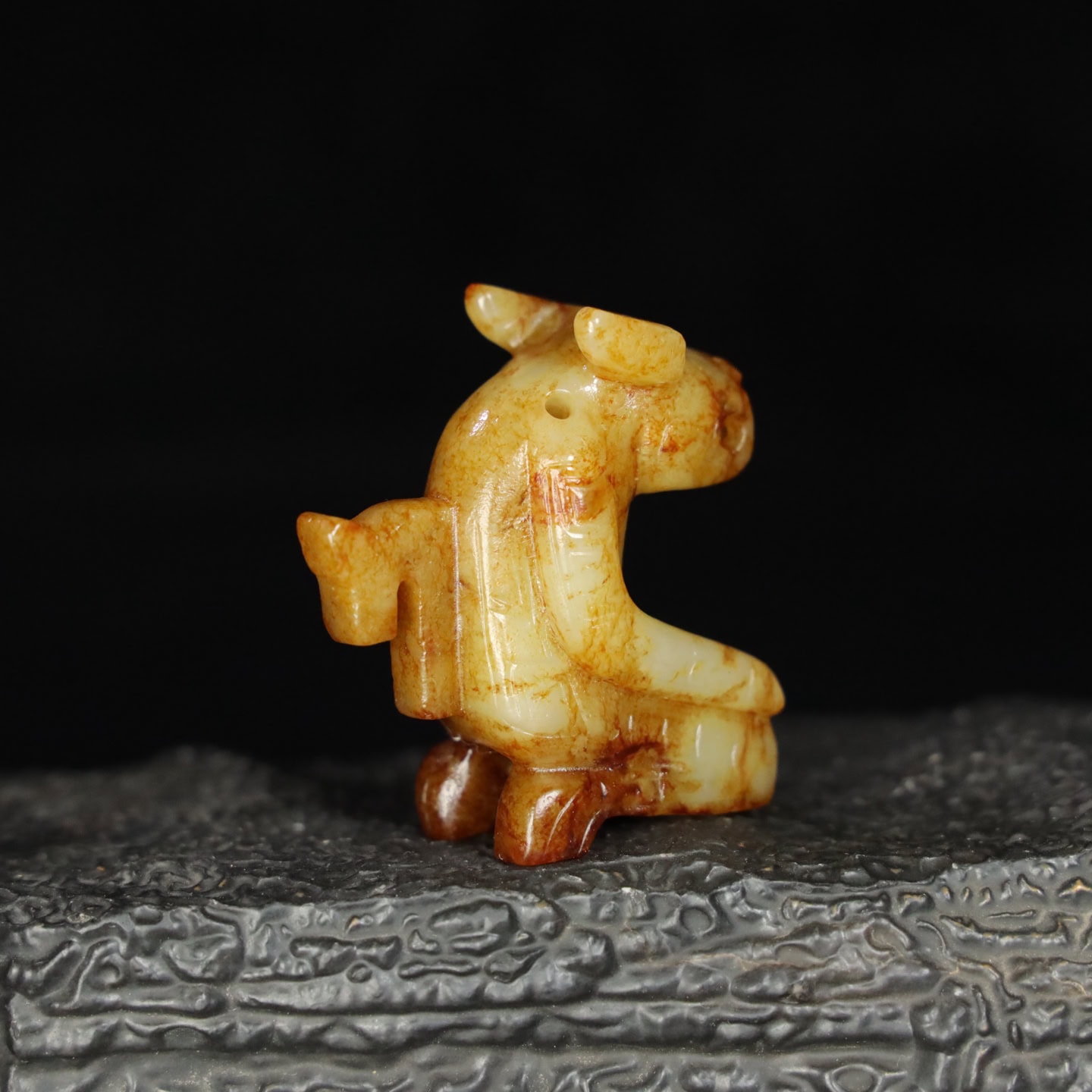 Chinese Natural Jade Carved Beast