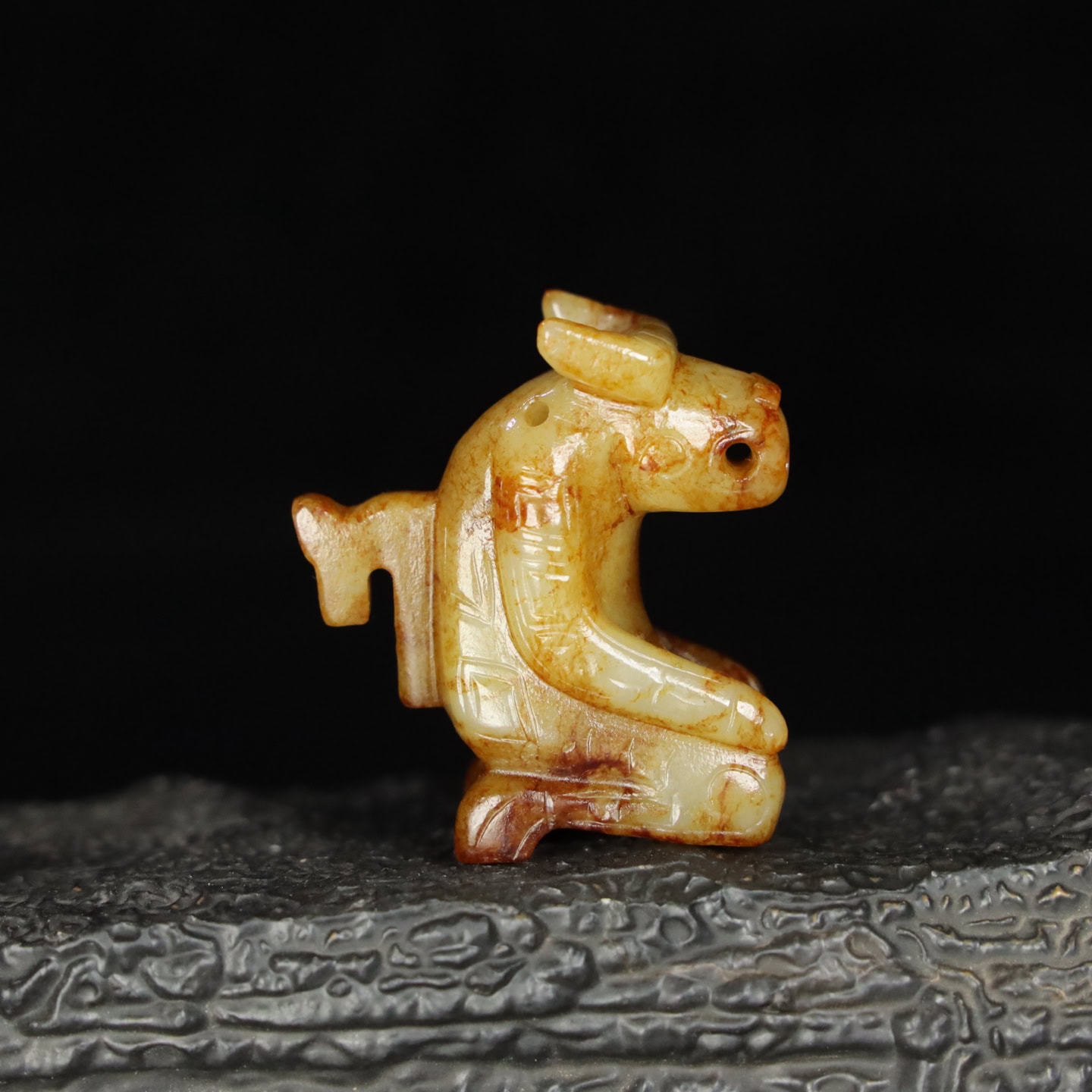 Chinese Natural Jade Carved Beast