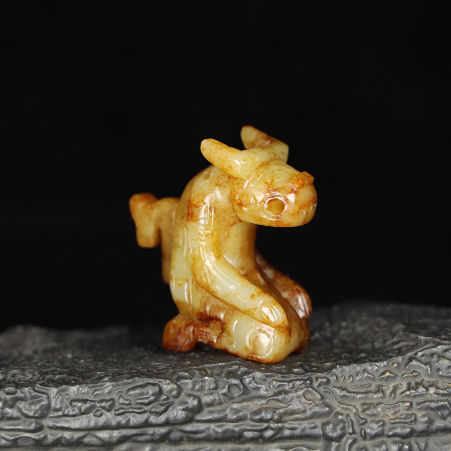 Chinese Natural Jade Carved Beast