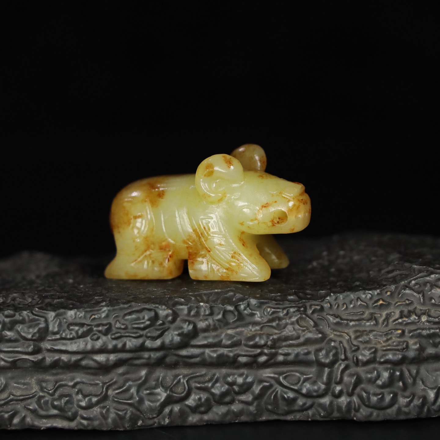 Chinese Natural Jade Carved Beast