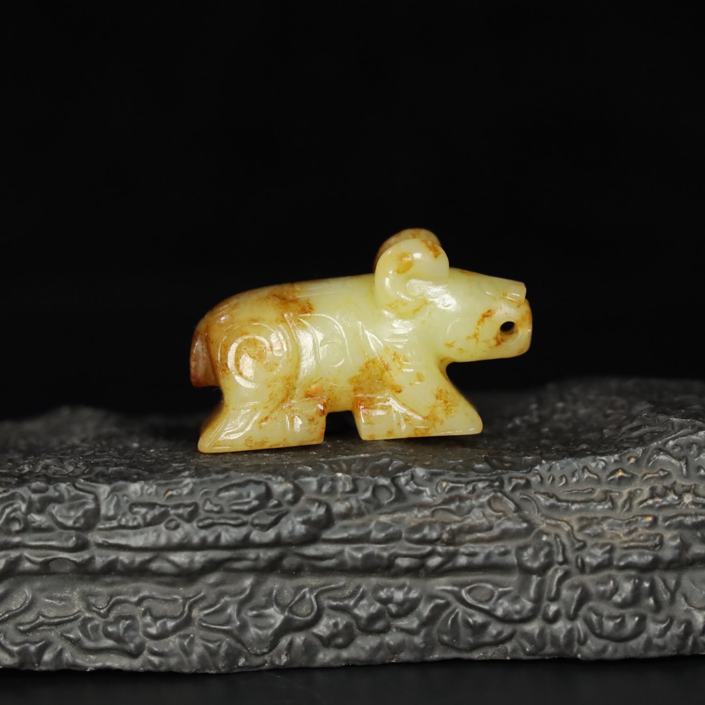 Chinese Natural Jade Carved Beast
