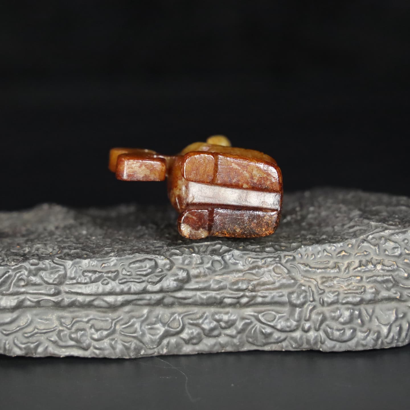 Chinese Natural Jade Carved kneeling figure