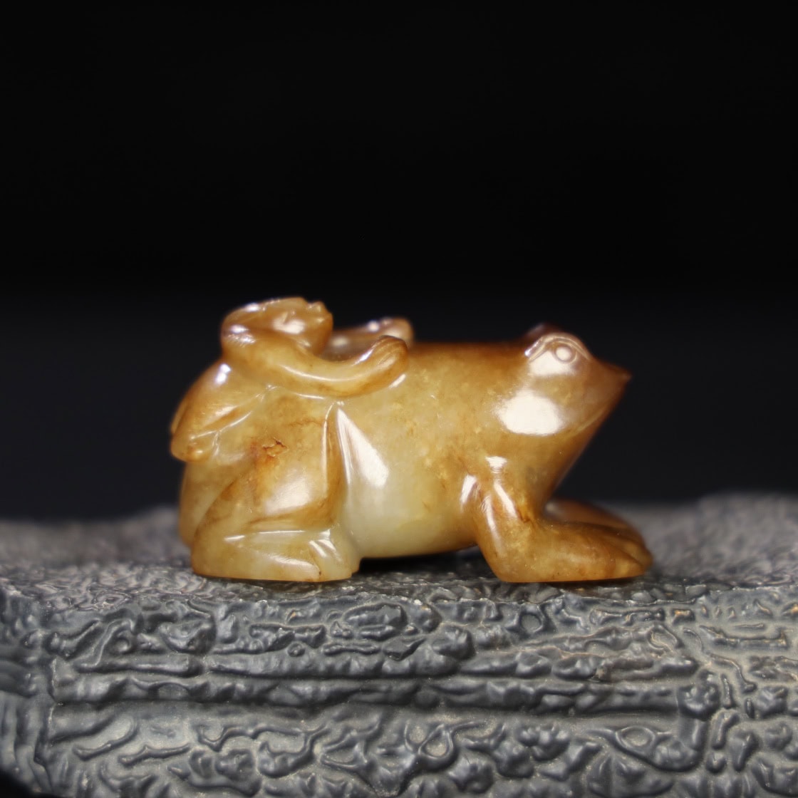 Chinese Natural Jade Carved Frog