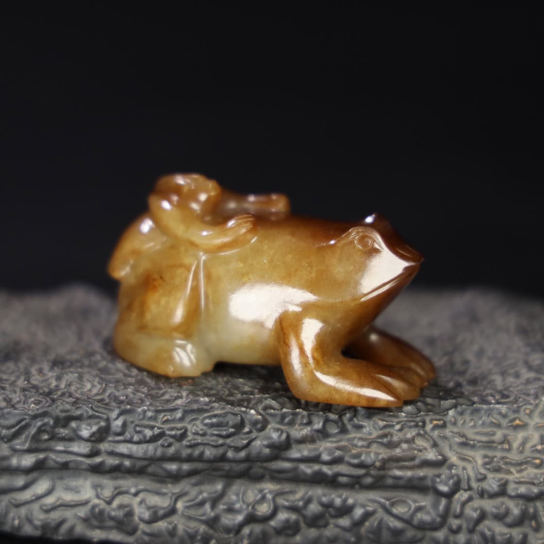 Chinese Natural Jade Carved Frog
