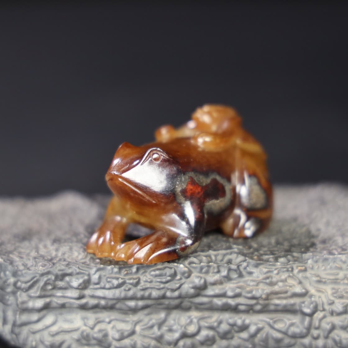 Chinese Natural Jade Carved Frog