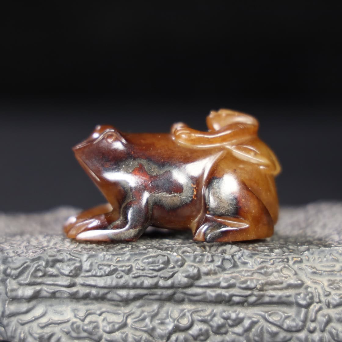 Chinese Natural Jade Carved Frog