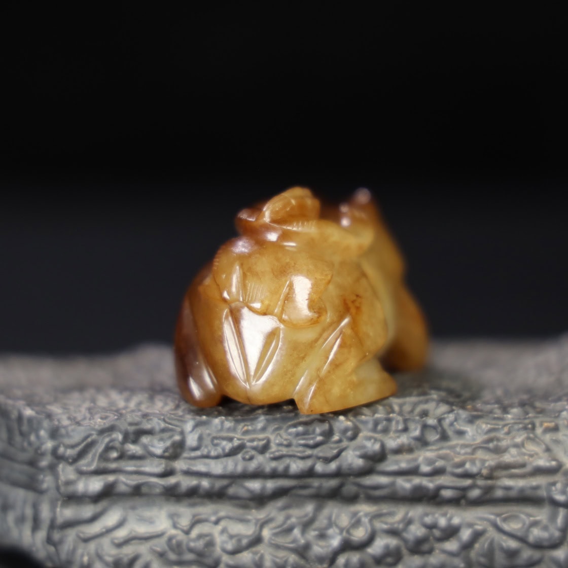 Chinese Natural Jade Carved Frog
