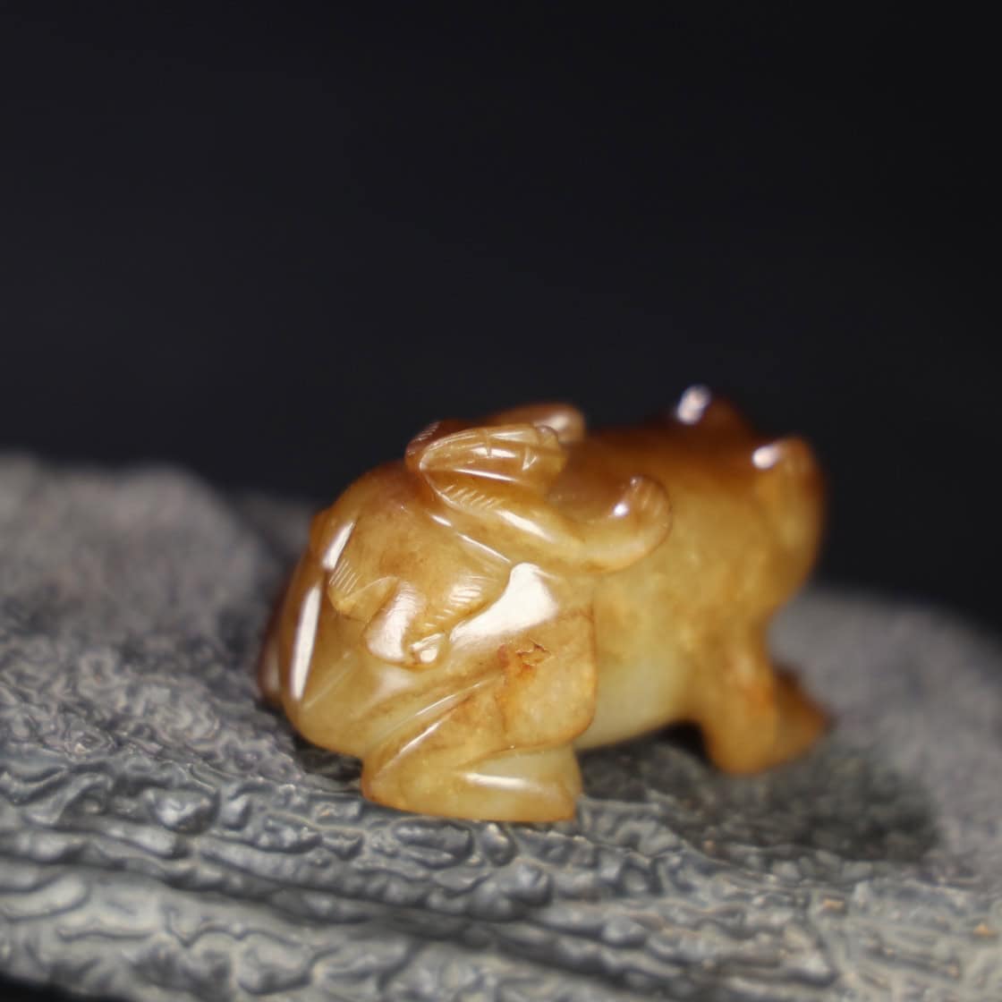 Chinese Natural Jade Carved Frog